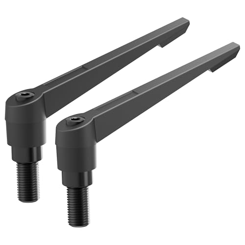 2PCS Clamping Lever Handles, M8 x 25mm Male Thread, Adjustable Quick Release Locking Rotating Screw Bolt Stud Knobs Apply for Lathe Machinery, Black - size: M8 x 25mm