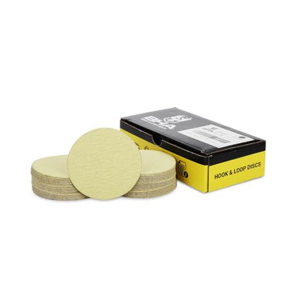 BHA 3" Gold Hook & Loop Sanding Discs for DA Sander, 120 Grit - 50 Pack - style: 120 Grit
