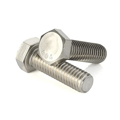 M6-1.0 x 16mm Hex Head Bolts Hexagon Screws, 304 Stainless Steel 18-8, Plain Finish, Fully Threaded, 25 PCS - size: M6 x 16mm