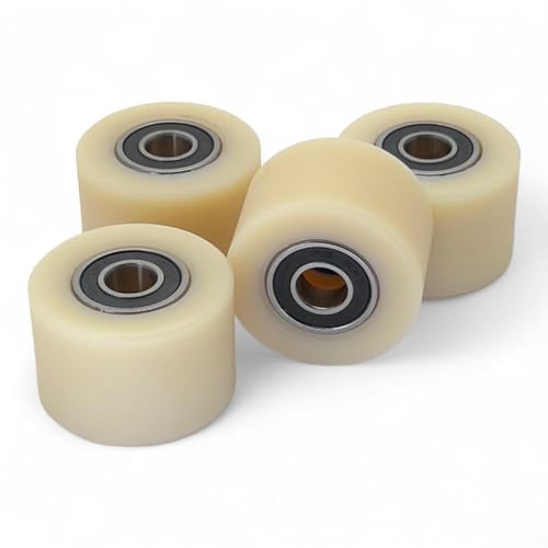 Nylon Pulley 4 pcs 1.5-inch Nylon Roller Wheel with Bearings, CNC Guiding Wheel Flat Belt Idler (1.5in Diameter - 1 in Wide - 3/8 in Bearing) (1.5 * 1) - size: 1.5 * 1
