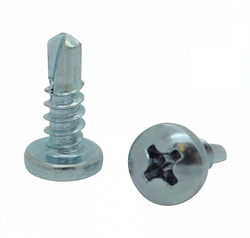 BCP Fasteners #8 x 1/2" Zinc-Plated Pan Head Sheet Metal Screws, 100 Pack - size: #8 x 1/2"