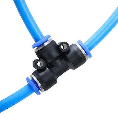 NORJIN100ft Air Line Tubing Kit 5/32 inch or 4mm OD 2.5mm ID Pneumatic Tubing, 38 PCS Compressed Air Line Kit Polyurethane PU Air Hose Pipe Tube and Push to Connect Fittings - size: 4mm OD - 100ft/30m