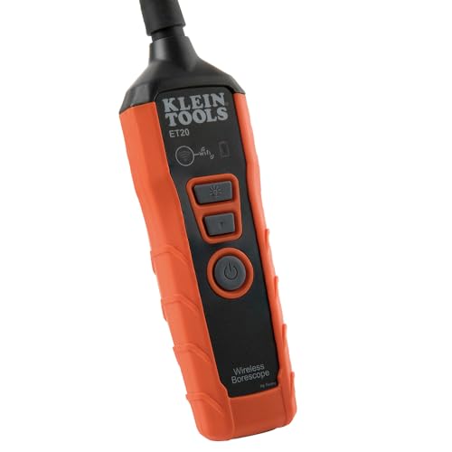 Klein Tools ET20 Wi-Fi Borescope, 9 mm 6-Foot Armored Waterproof Gooseneck Snake, LED Lights, Rechargeable Battery, Endoscope Inspection Camera - size: 6 Ft 0.35 in Armored Snake