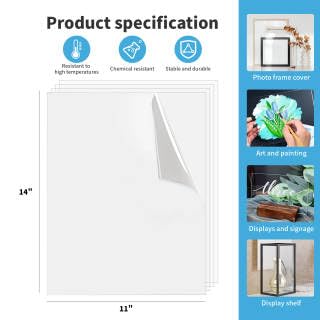 Art3d Plexiglass Sheets, Clear & Flexible, 5-Pack of 11 x 14" - color: Clear, size: 11" x 14", 1mm Thick