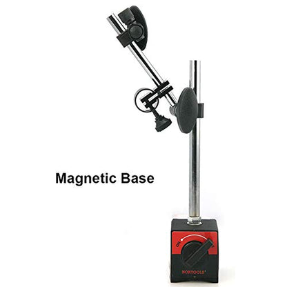Dial Indicator with Magnetic Base 0-1.0" & Point Set Dial Test Indicator 0.001" Precision Measuring Gauge Tools Kit， Magnetic Dial Indicator Base Holder with Fine Adjustment