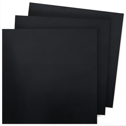 Black Plastic Board High Density Polyethylene Sheet HDPE 1/4 Thick, 12x12 inch, 3 pcs