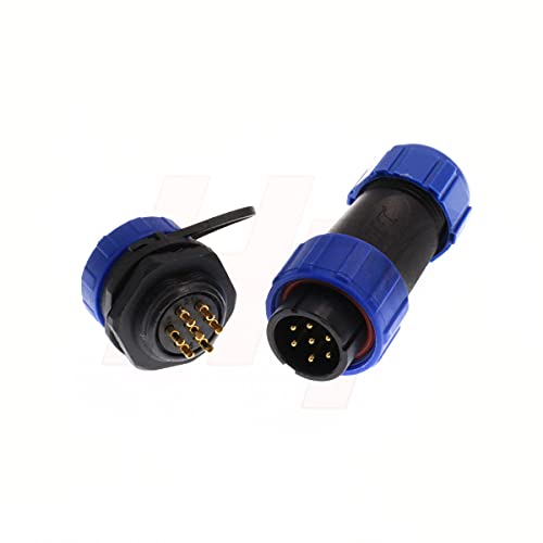 HE21 7 Pin 15Amp Power Connector Waterproof Aviation Circular Cable Plug & Panel Mount Socket for LED/Power/Lighting Equipment