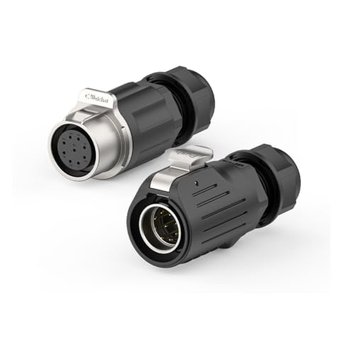LP20 9PIN Industrial Waterproof Connector IP68 Quickly Plugging Aviation Connector Solder-Assembly M22 9PIN Circular Connector Fast Release Electrical Connector Male Plug&Female Socket - size: 9 Pin, style: Male Plug / Female Socket