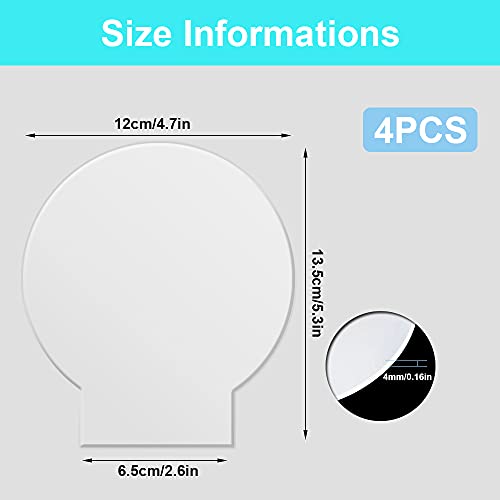 N A 4Pcs Acrylic Sheets for Light Base,Acrylic Sheet Clear Cast, Plastic Glass Board for LED Light Base, DIY Display Projects, Signs, 0.16(4mm) Thick, Round (4 PCS)