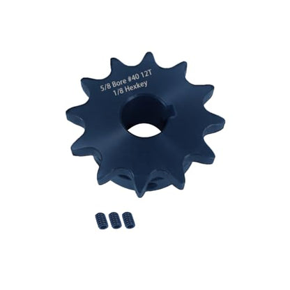 #40 Sprocket 12T 5/8" Bore Hardened Black Oxide - size: 12 teeth, style: 5/8" in bore