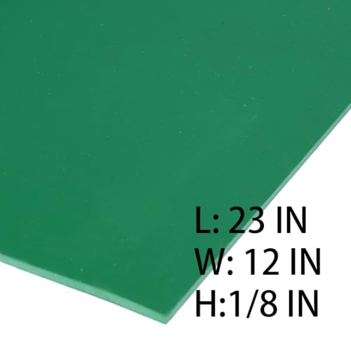 Neoprene Rubber Sheet Solid Rubber Strips Roll Mat PadInsulation High Temperature Rsistant for DIY Gaskets, Pads, Sealing, Cushion (Green, 12" X 23" X 1/8" (.125")) - color: Green, size: 12" X 23" X 1/8" (.125")