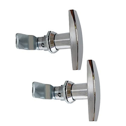 Thumb Operated Cam Lock Satin Twist Latch T-Handle Swing Knob for Electrical Panel Door Latches Machine Offset Cabinet Drawer 2-Pack