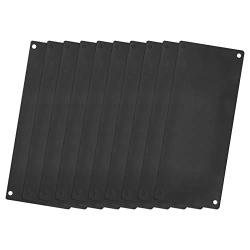 uxcell Stainless Steel Blank Tags, 100 x 50mm Rectangle Engraving Blanks Card with 4 Hole for Machine Nameplate DIY Label Tag, 10Pcs (Black) - size: 100mm x 50mm