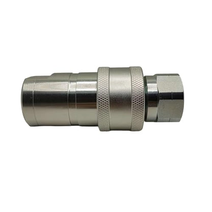 1-Set 1" Ag ISO5675 Carbon Steel Hydraulic Quick Disconnect Coupling/Coupler Poppet Valve，Pioneer Type, Set w/Dust Cap - size: 1Set-1"NPT(Poppet)