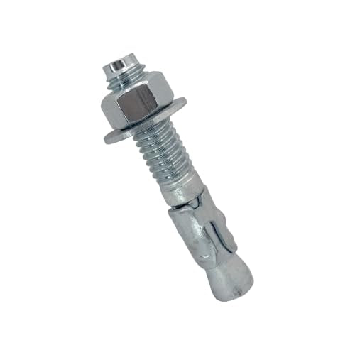 3/4" x 4" Wedge Anchor Bolt Fasteners for Concrete, Cement, Brick with Nuts & Washers - Heavy-Duty, Zinc-Plated (4 Pack)