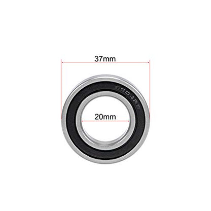 6904-2RS Ball Bearings 20x37x9mm Double Sealed Chrome Steel Z2 ABEC1 2pcs - size: 20x37x9mm