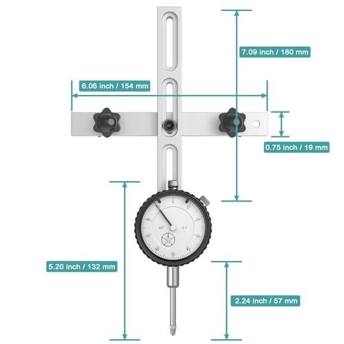 HDLNKAK Table Saw Dial Indicator Gauge, 0-1"/0.001" Dial Indicator - color: Table Saw Dial Indicator Gauge