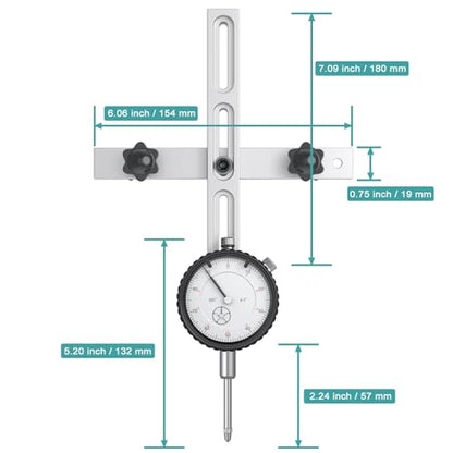 HDLNKAK Table Saw Dial Indicator Gauge, 0-1"/0.001" Dial Indicator - color: Table Saw Dial Indicator Gauge