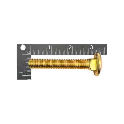 1/2"-13 x 3 Grade 8 Carriage Bolts (4-Pack) – Heavy-Duty Coarse Thread Bolts – Round Head Square Neck SAE J429 3.0" Yellow Zinc Finish