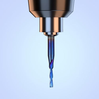 HQMaster Downcut Bit 1/8" Shank Down Cut Spiral CNC Router Bits End Mill Tungsten Carbide Milling Cutter Set 5 Pack (1/16" Cutting Diameter) - size: 1/16"