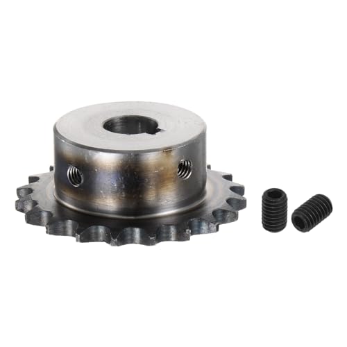 uxcell ISO/DIN 06B-1 Roller Chain Sprocket B Type 15mm Bore, 3/8" Pitch, A3-Steel Single Strand Roller Sprocket Hardened 20 Tooth