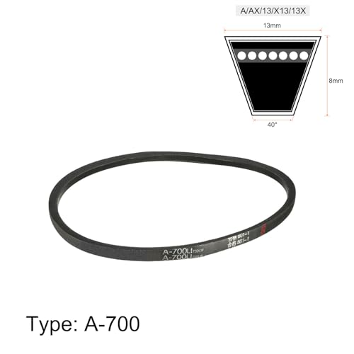 uxcell A700 V-Belts 700mm Inner Girth 13mm Top Width 8mm Thickness A-Section Rubber Drive Transmission Belt for Washing Machine - size: 700mm