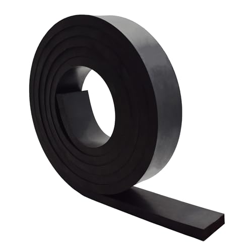 Neoprene Rubber Strips 1/2(.500)" Thick X 2" Wide X 10' Long, Solid Rubber Rolls Use for Gaskets DIY Material, Supports, Leveling, Sealing, Bumpers, Protection, Abrasion, Flooring - size: 2" x 10', style: .500" thick(No Adhesive）