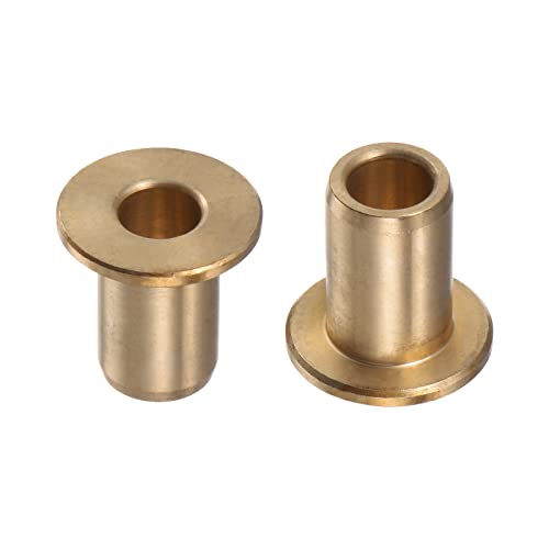 HARFINGTON 2pcs Flange Bearing Sleeve 8mm Bore 12mm OD 20mm Length 2mm Flange Thickness Bronze Bushing Self-Lubricating Bushings Sleeve for Industrial Equipment - size: 8mmx12mmx20mm