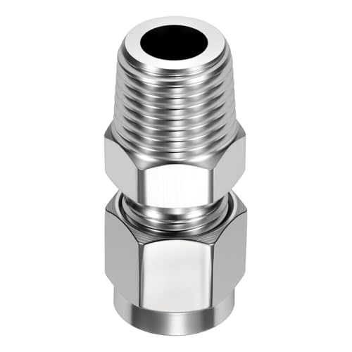 1/4"OD Compression x 1/4" NPT Male Union Coupling Connector - size: 1/4" ODx1/4" MNPT