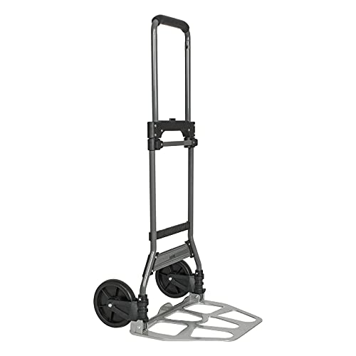 Leeyoung Folding Hand Truck and Dolly, 264 Lb Capacity Heavy-Duty Luggage Trolley Cart with Telescoping Handle and PP+EVA Wheels - color: Black, size: 264LB
