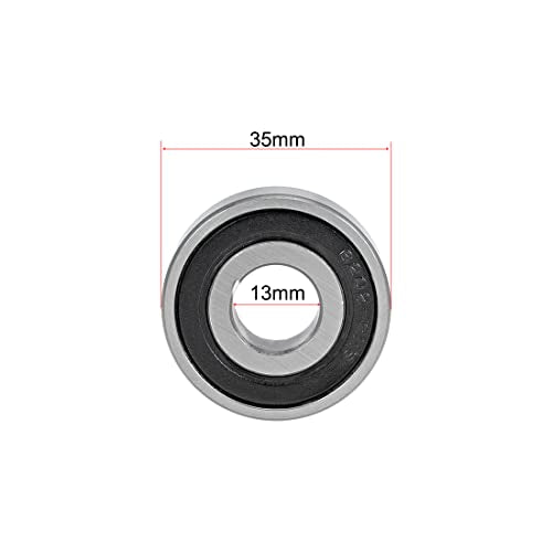 uxcell 6202-13-2RS Deep Groove Ball Bearings 13mm Inner Dia 35mm OD 11mm Bore Double Sealed Chrome Steel Z2 4pcs - size: 13mmx35mmx11mm