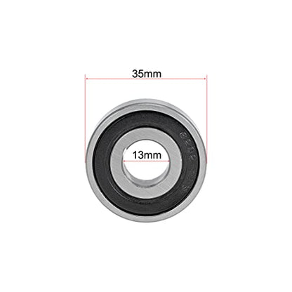 uxcell 6202-13-2RS Deep Groove Ball Bearings 13mm Inner Dia 35mm OD 11mm Bore Double Sealed Chrome Steel Z2 4pcs - size: 13mmx35mmx11mm