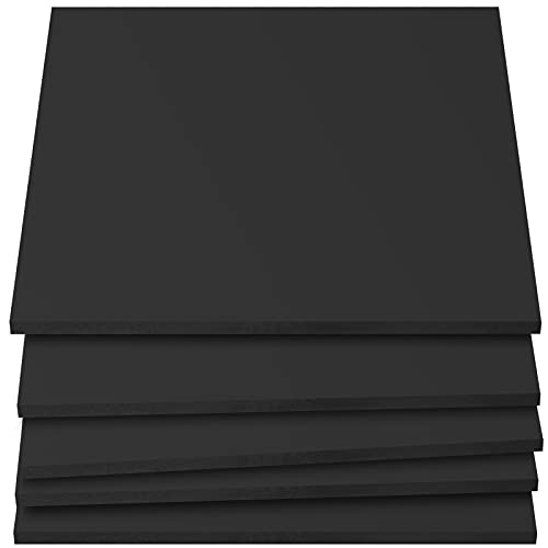 KEILEOHO 5 Pack Black Neoprene Rubber Sheets 12 x 12 x 1/4 Inch for Plumbing, Gaskets DIY Material, Sealing, Leveling, Bumpers, Supports, Protection, Flooring