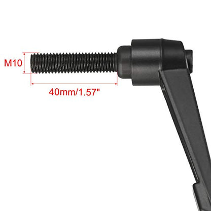 uxcell M10 x 40mm Handle Adjustable Clamping Lever Thread Push Button Ratchet Male Threaded Stud Knobs Locking Rotating Screw Handles Quick Release Bolt Black 4pcs - size: M10 x 40mm