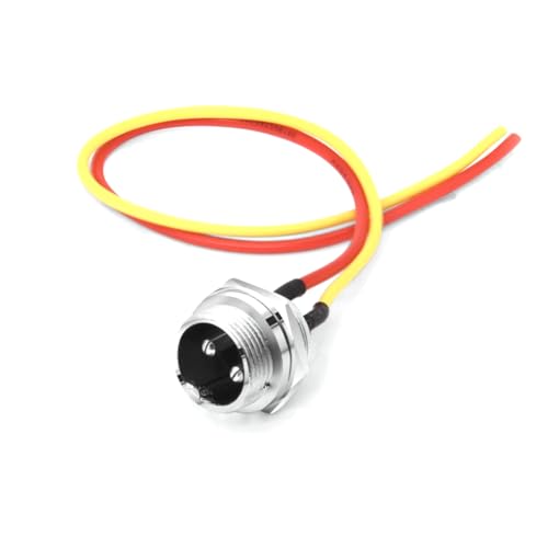 0.66Ft GX16 2Pin Male Aviation Connector Cable,Panel Mount Metal Circular Adapter PVC Cable Connector 7A/125V,16mm for Electrical and Electronic Connections Cable 0.2M - size: 2Pin