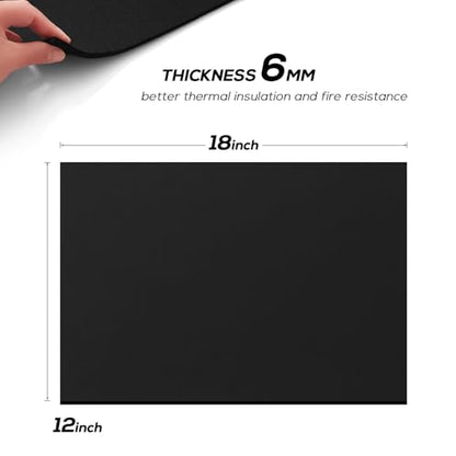 FLASLD 12×18 inch Welding Blanket Fireproof Mat Heat Resistant Material Up To 1800°F Flame Retardant Fabric Carbon Felt for Grill Stove Pit Soldering Welders Plumbers - size: 12×18 inch