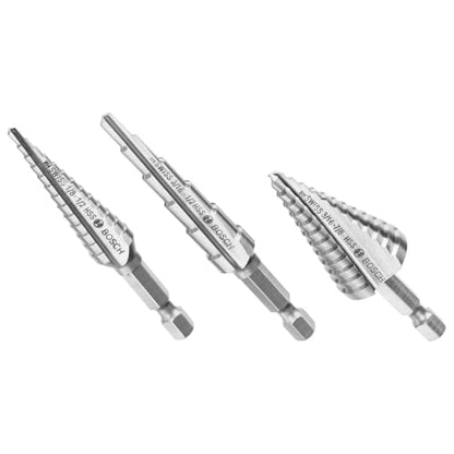 Bosch IMSDC003 3 pc. High-Speed Steel Impact Tough™ Turbo Step Drill Bit Set - style: 3pc Impact