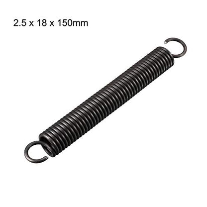 uxcell Extension Spring - 2.5mm Wire Dia, 18mm OD, 150mm Free Length Spring Steel Small Dual Hook Tension Spring - size: 150mm