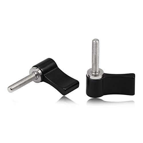 SPEEDWOX 2 Pcs M4 20mm Screw with Handle Thumb Screw Male Threading Rotating Knob Adjustable Thumb Lever Screw Rotating Knob Adjustable Thumb Lever Screw Rotating Knob with Single Wing(Black) - color: Black, size: M4*20