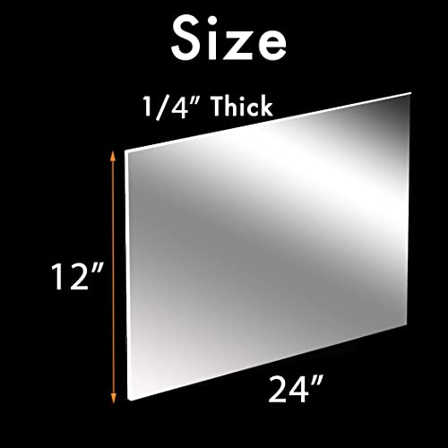 CALPALMY (Pack of 2) 12 x 24 Inch Clear Acrylic Sheets 1/4" Thick Plexiglass; Use for Craft Projects, Signs, Display Cases, Sneeze Guard and More; Cut with Cricut, Engraver, Power Saw or Hand Tools - color: Clear, size: 12x24", 1/4" Thick
