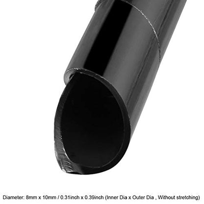 uxcell 10mm Flexible Spiral Cable Wrap Wire Cord Wraps Computer Manage Cord 9M Length Black - size: 8mmx10mmx9000mm
