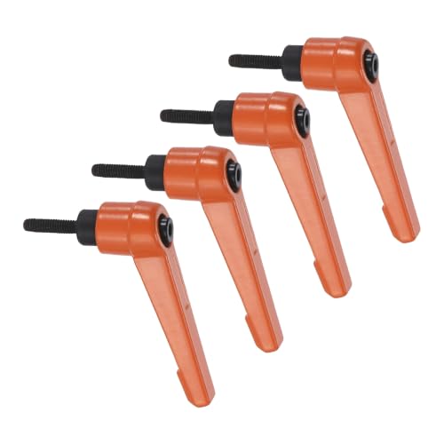 uxcell Clamping Lever Handles for Lathe, M4x16mm Male Thread Orange 4Pcs - size: M4x16mm