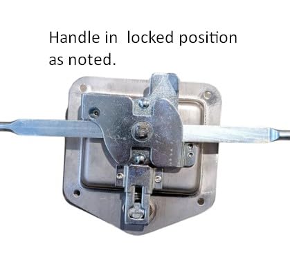 Tool Box Cabinet Latch Stainless Steel Three Point Folding T Handle Locking with (2) Connecting Rods 5/16 x 34L. Mounts to Flat Panel Surface. Installation Expertise is Required!