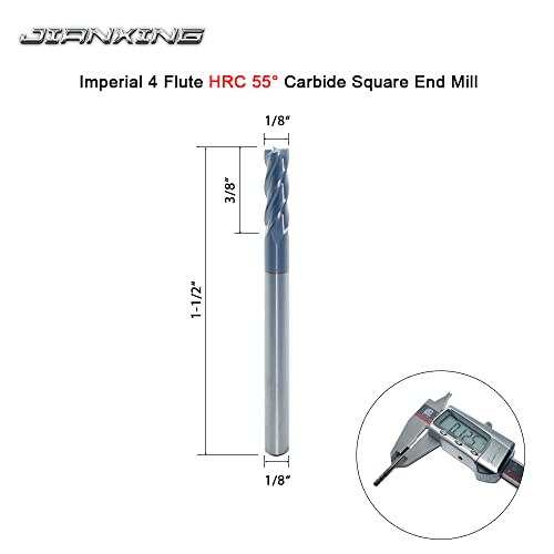 1/8" Carbide Square End Mill, 4 Flute, AlTiN Coating, 4 Pcs - size: 1/8" (4 Pcs), style: For Alloy Steels