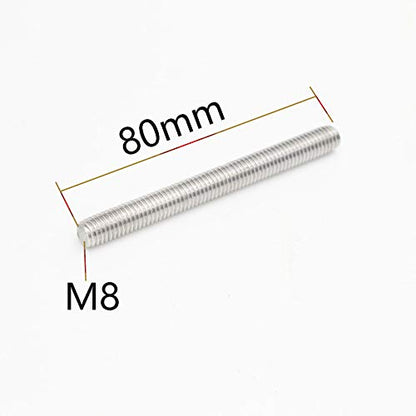 M8 x 80mm，304 Stainless Steel Full Threaded Rod, Right Hand Thread (10Pieces) - size: m8x80(10pcs)