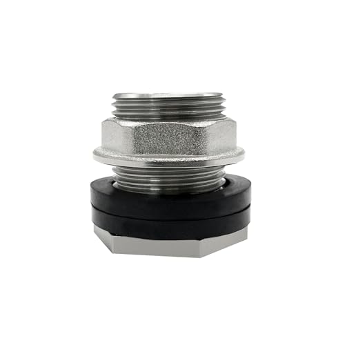 Beduan 3/4 NPS Male to 1/2 NPT Female Bulkhead Water Tank Connector Stainless Steel Thru-bulk Fitting (Pack of 2) - size: 1/2 NPT to 3/4 NPS