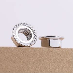 1/2-13 (20 Pcs) Serrated Flange Hex Nuts, 304 Stainless Steel 18/8 Hexagon Head Flange Nuts, Coarse Machine Thread - size: 1/2"-13