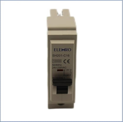 DC MCB, Miniature Circuit Breaker, Breaking Capacity of 10KA, 2P, 24VDC to 250VDC, 10-63Amps, with Indicator Window (16A)