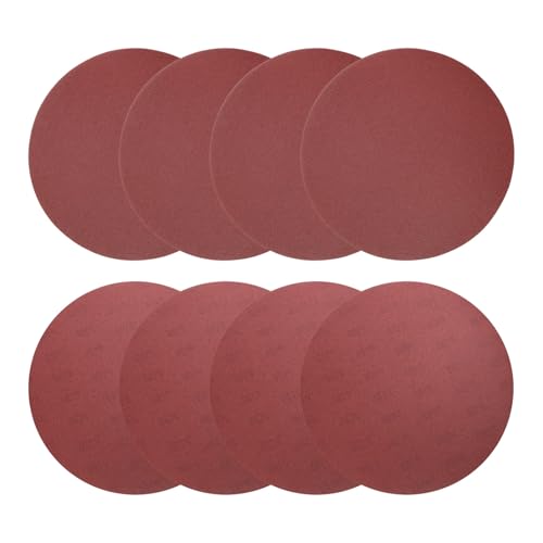 uxcell 8pcs 12-Inch PSA Sanding Discs, 100+180 Grits Aluminum Oxide Self Adhesive Stick Back Sandpapers, No-Hole Round Wet/Dry Sander Papers, Sand Auto Car Paint, Wood, Metal - size: 100+180 Grits