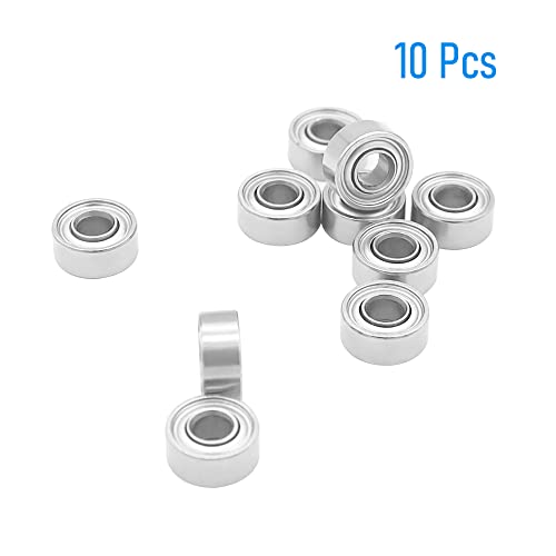 R133ZZ 10 PCS Miniature Deep Groove Ball Bearing ID 3/32"×OD 3/16"×Width 3/32" Double Metal Shielded Ball Bearing Chrome Steel P0 Z2 Bearing for Industrial Machine,Power Tools - size: R133ZZ Size 2.4×4.8×2.4mm